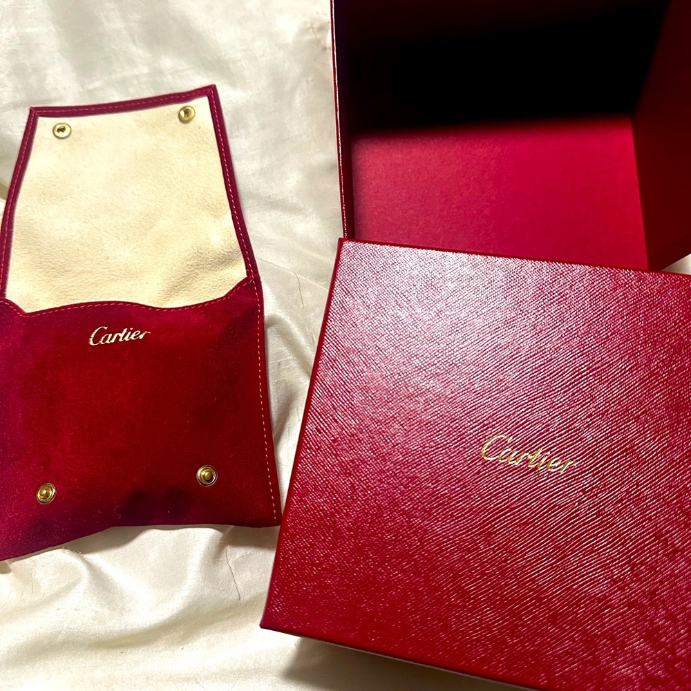 Cartier Red Travel Pouch with Cartier Red Box